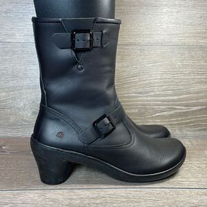 The Art Company 1455 Alfama Women’s Sz EU 41 Grass Waxed Black Leather Boots